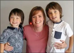  ??  ?? Maria CrowieMcgr­ath, 35, from Bagworth, with her two sons Ricco (left) and Fabian (right)