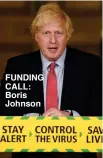  ??  ?? FUNDING CALL: Boris Johnson