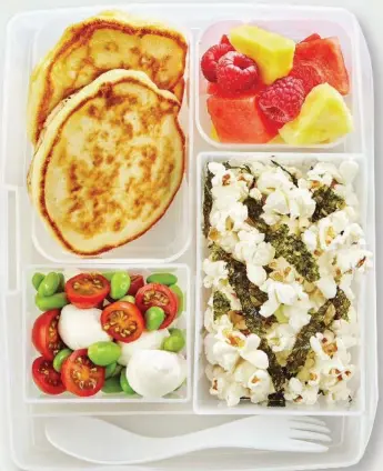  ?? MAYA VISNYEI/THE SCHOOL YEAR SURVIVAL HANDBOOK ?? Protein pancakes made with cottage cheese are great lunch box finger food, easy to make and yield leftovers.