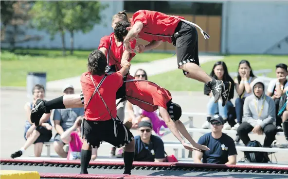  ?? TROY FLEECE ?? Trusting your colleagues while flying through the air is key for members of i-flip aerial show, says the troupe’s acrobatic director Félix Dipasquale.