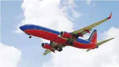  ??  ?? DALLAS: A Southwest Airlines jet makes its approach to Dallas Love Field airport in Dallas. Southwest Airlines Co reported financial results on Thursday. —AP