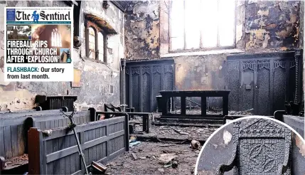  ?? Picture: Andrew Higgins/thousand Word Media ?? DAMAGE: Pictures from inside the fire-hit St John the Evangelist Church after the recent blaze.