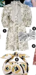  ??  ?? 1. Robe en lin, Zimmermann, 565 €. 2. Bustier en lin, Forte Forte, 295 €. 3. Bague Tilda’s Bow, en or blanc et diamants, Graff, 16 500 €. 4. Jupe en viscose et soie, Ba&Sh, 240 €. 5. Sac Nane, en tissu plié furoshiki, Rejina Pyo
aux Galeries Lafayette, 340 €. 6. Mule Basette, en raphia, Jimmy Choo, 575 €. 7. Collier Half and Half, en or blanc, perles de culture et diamants, Mikimoto, prix sur demande. 8. Chapeau en raphia, Pomandère, 165 €.