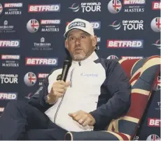  ?? ?? 0
Lee Westwood speaks to the media at The Belfry yesterday