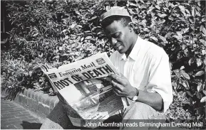  ?? ?? John Akomfrah reads Birmingham Evening Mail