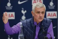  ??  ?? Jose Mourinho says he does not need to sign players in January