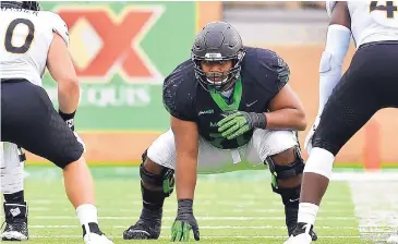  ?? COURTESY OF UNIVERSITY OF NORTH TEXAS ?? North Texas’ Manase Mose, 20, was recruited out of high school and plays next his brother Sosaia. Many members of the Mose family will be on hand for Saturday’s New Mexico Bowl game when UNT faces Utah State.