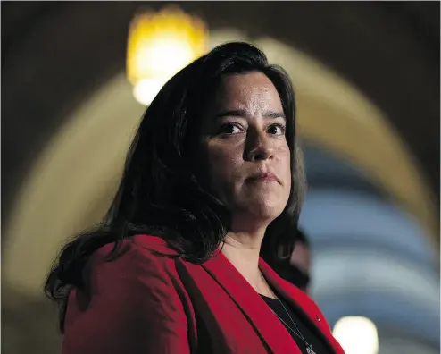  ?? ADRIAN WYLD / THE CANADIAN PRESS FILES ?? If it were to emerge that Jody Wilson-Raybould was pressured as justice minister to intervene in the corruption prosecutio­n of SNC-Lavalin and was then demoted for refusing to do so, the Liberals would surely pay at the polls.