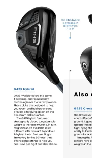  ??  ?? The G425 hybrid is available in six lofts from 17˚ to 34˚