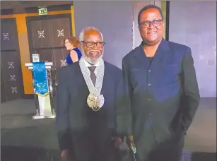  ?? Photo: Sam Nujoma Foundation ?? Grateful… Founding President Sam Nujoma, pictured with his physician Dr Tshali Ithete.