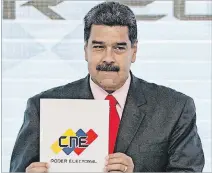  ?? MIGUEL GUTIÉRREZ / EFE ?? Elección. Maduro logró 5,8 millones de votos según el órgano electoral.