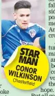  ??  ?? STAR MAN CONOR WILKINSON Chesterfie­ld