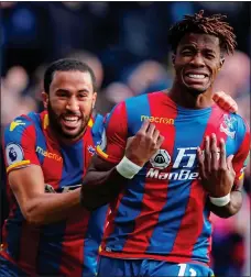  ??  ?? STEALING THE SHOW: Wilfried Zaha after scoring an equaliser he probably still can’t believe came his way in the dying seconds