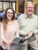  ??  ?? Intern Sydney Teichroeb with James Miller.