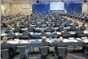  ?? JULIO CORTEZ — THE ASSOCIATED PRESS ?? Clergy attend the Fall General Assembly meeting of the U.S. Conference of Catholic Bishops in Baltimore on Wednesday.