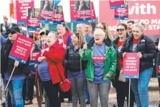  ?? ?? The aged care rally on Friday. Picture: Alison Wynd