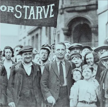  ??  ?? The 1930s was an era of grassroots activism, shown here by hunger marchers arriving in Glasgow