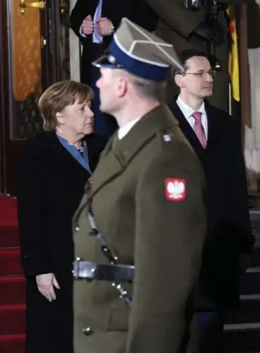  ?? © epaefe ?? Angela Merkel was begin deze week nog op bezoek in Polen.