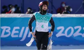  ?? Photograph: Andrew Milligan/PA ?? Eileen Gu celebrates winning gold at the freestyle skiing big air.