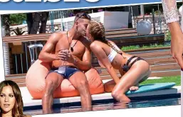  ??  ?? stars: Chris Hughes and Olivia Attwood kiss by the pool in series three of the hit reality show Love Island