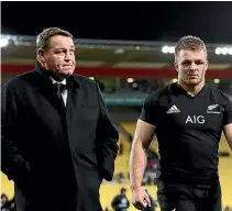  ?? GETTY IMAGES ?? Coach Steve Hansen, left, and the All Blacks got a rare taste of trying to lose well.