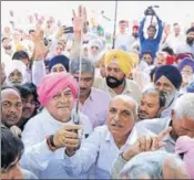  ??  ?? Former chief minister Bhupinder SIngh Hooda during his Jan Kranti Yatra from Shahbad of Kurukshetr­a district on Monday. HT PHOTO