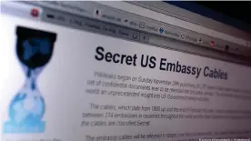  ??  ?? Сайт Wikileaks с публикацие­й дипломатич­еской переписки США