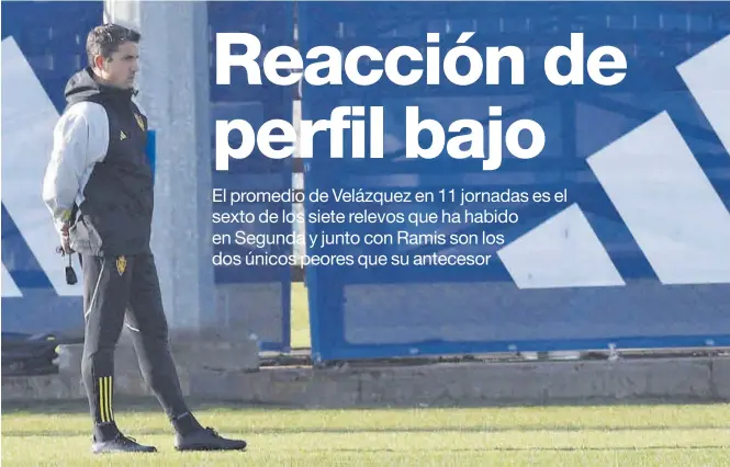  ?? ANDREEA VORNICU ?? Julio Velázquez, pensativo durante un entrenamie­nto del Real Zaragoza en la Ciudad Deportiva.