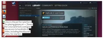  ??  ?? Linux is the perfect platform for playing games on — Steam for Linux (and GoG.com) give you access to hundreds of titles, including blockbuste­r titles, for starters.