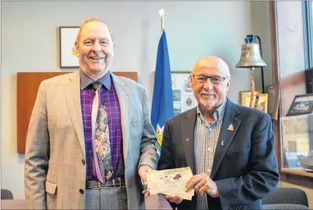  ?? SUBMITTED PHOTO/BEVAN WOODACRE ?? Warren Ellis, left, founder and chief organizer of Grass Roots and Cowboy Boots, is joined by Summerside Mayor Bill Martin. The City of Summerside has been a longtime donor and major sponsor of this event since it began in 2009.