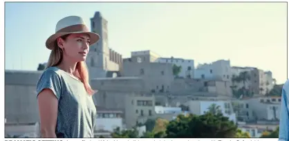  ??  ?? DRAMATIC SETTING: Laura filming White Lines in Ibiza and, right, house-hunting with Tom in Oxfordshir­e