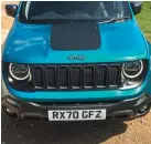  ??  ??  Trailhawk gets a two-tone bonnet as standard and can be had with a contrast roof as an option, but the former is a sticker decal rather than a painted finish, which might seem like another perceived quality bugbear.