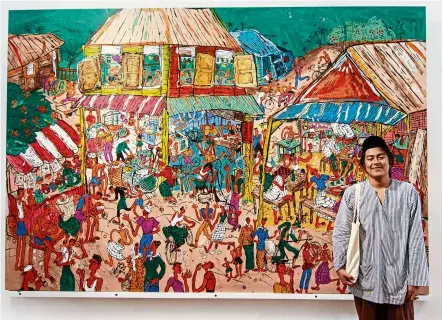  ??  ?? Through his parents’ stories and anecdotes, Kide has recreated the multi-racial community life found in Kuala Pilah, Negri Sembilan. — TANG CHUN CHEUH