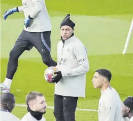  ?? EFE ?? Kylian Mbappé durante el entrenamie­nto de ayer del PSG.