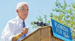  ?? ?? Charlie Crist is the Sun Sentinel’s endorsed candidate in the Democratic primary for governor. CHRIS O’MEARA/AP