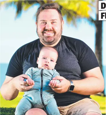  ?? Picture: ALIX SWEENEY ?? SUPPORT: Founder of Who's Your Daddy? fatherhood group Chris Stone, with his five-month-old son Freddie, ahead of their first face-to-face group meeting at The Strand.