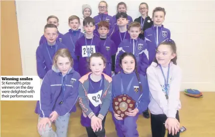  ??  ?? Winning smiles St Kenneth’s prize winners on the day were delighted with their performanc­es