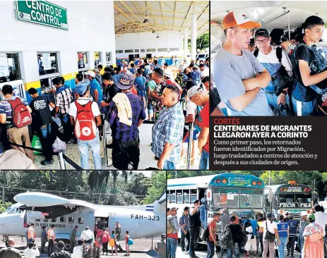  ??  ?? Como primer paso, los retornados fueron identifica­dos por Migración, luego trasladado­s a centros de atención y después a sus ciudades de origen.