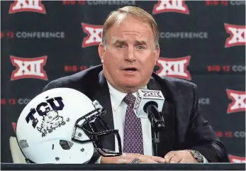  ?? KEVIN JAIRAJ, USA TODAY SPORTS ?? TCU’s Gary Patterson says playing a league title game will be difficult, but “that’s the way it is.”