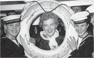  ??  ?? Gracie Fields presenting prizes to the Sea Cadets in May 1949. Read more about the period above.