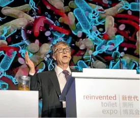  ?? AP ?? Bill Gates is on a mission to improve the world’s sanitation with off-the-grid toilets.