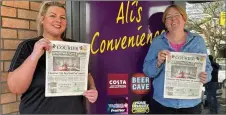  ?? ?? Louise and Mags with their copies of the Courier