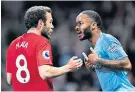  ??  ?? Cut it out: Juan Mata criticises Raheem Sterling for indulging in showboatin­g
