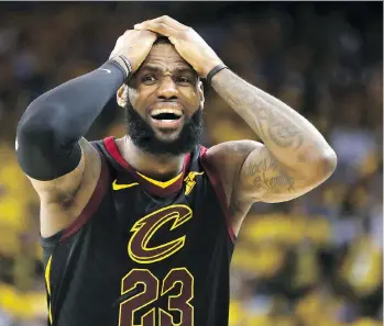  ?? EZRA SHAW/GETTY IMAGES ?? LeBron James and the Cleveland Cavaliers are underdogs against the Golden State Warriors in the NBA Finals, but almost pulled off an upset in Game 1 after James scored 51 points to force overtime.