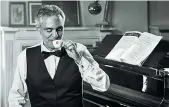  ??  ?? Cantante Andrea Bocelli, 59 anni, accanto al pianoforte Chef La «stellata» Caterina Ceraudo, 30 anni