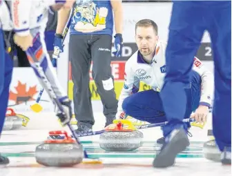  ??  ?? Brad Gushue and his teammates are looking for their first win at any event in more than a year.