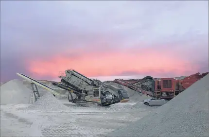  ??  ?? Sunrise over the quarry captured by quarry plant operator Brad Stone in July 2021.