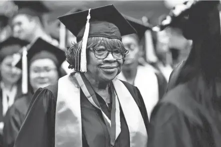  ?? PROVIDED BY UNIVERSITY OF AKRON ?? Dora Clark, 81, graduated from the University of Akron on Saturday. She first started taking classes in 1979.