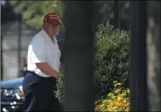  ?? PATRICK SEMANSKY - THE ASSOCIATED PRESS ?? President Donald Trump arrives at the White House, Sunday, July 5, 2020, in Washington after visiting Trump National Golf Club in Sterling, Va.