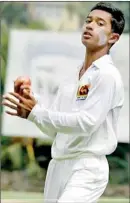  ??  ?? Trinity’s right arm spinner Raveen Sayer who bagged 21 wickets in two matches within four days is the pick of the week. Sayer’s performanc­es will be rewarded by Bata in due course